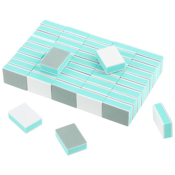 Qianyu 50Pcs Sponge Nail Buffer Block Professional Nail File Mini Double Sided Buffing Blocks Pedicure Manicure Sanding Tools Kit for Nail Care Polishing Nails Gel Fingernail Shine Grinding Salon