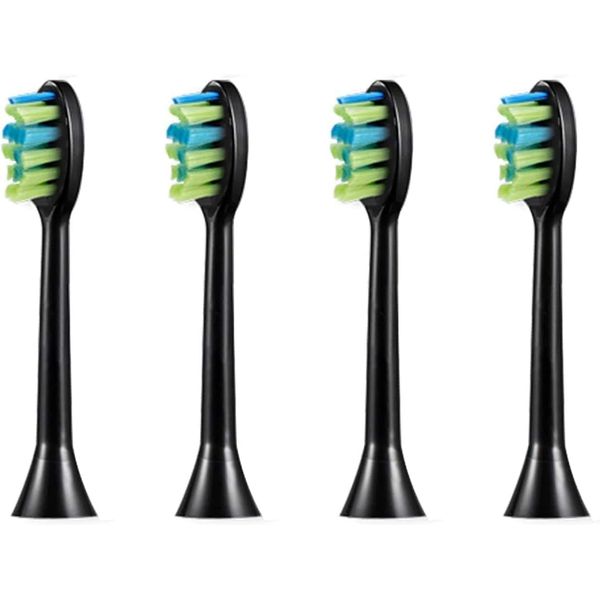 7AM2M AM101/AM105C Electric Toothbrush Replacement Brush Head Set of 4 Dental Plaque Remover for 7 am2m Electric Toothbrush Only Black