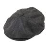 Jaxon & James Herringbone Newsboy Cap - Charcoal L