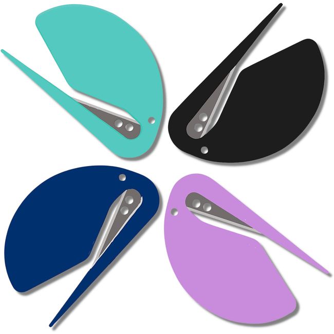 Letter Opener Plastic Razor Blade - Paper Knife Envelope Slitter - 4 Pack Set