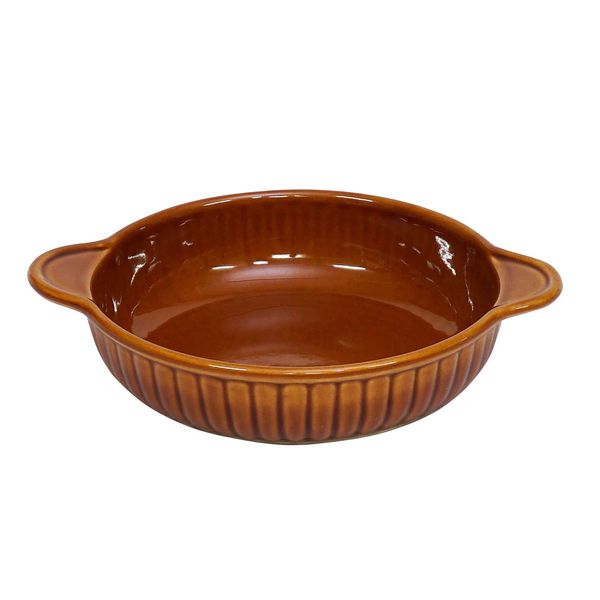 Maruyoshitouki M4782 Gratin Dish, Round Brown