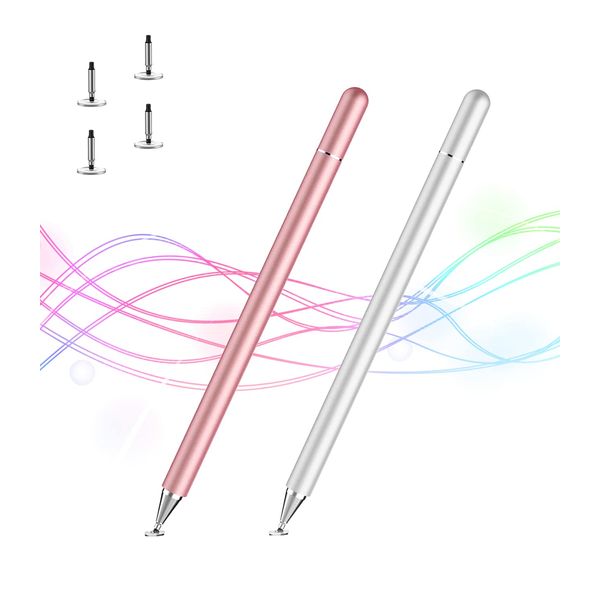 Stylus Pen for iPad, Kenkor Stylus for iPad with Magnetic Cap, Universal Capacitive digital pen for Android iPad Pro/Mini/Air/iPhone/Galaxy Note/HUAWEI and All Devices (4 Replaceable Tips)