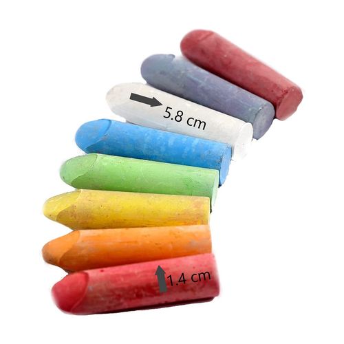 Kids B Crafty 72 Pack Chunky Coloured Chalks - 24 Vibrant Colours, Washable, Pavement Chalk for Kids, Fun Outdoor Garden Toys, Ideal for Toddlers & Artists