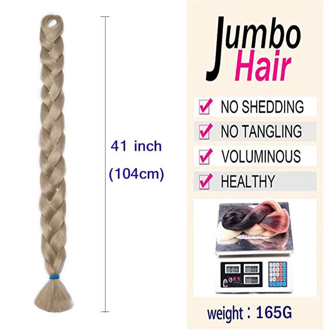 Benehair Jumbo Braiding Hair Extensions 24 Afro Box Braids Crochet Twist  Braid Ponytail 24 Ash Blonde