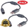 2x Dongle USB Breakaway Cable Cord Adapter For Xbox 360 PC Wired Controller Plug