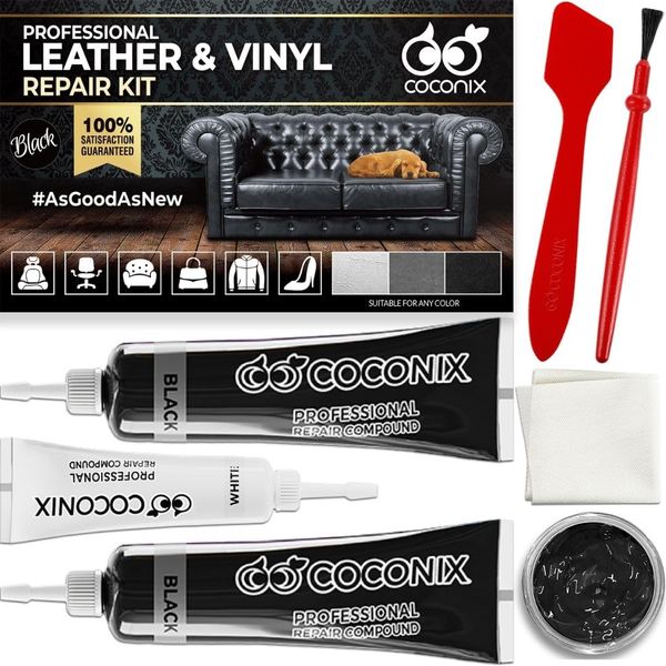 COCONIX Leather Care PRO Professional Black Leather & Vinyl Repair Kit