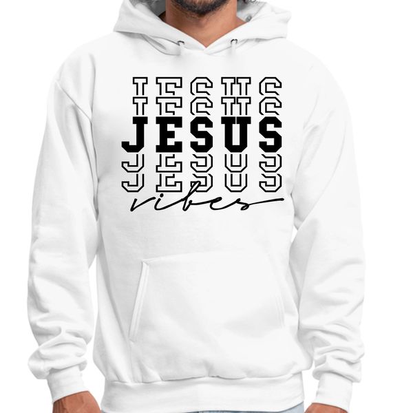 Mens Graphic Hoodie Jesus Vibes - White / M