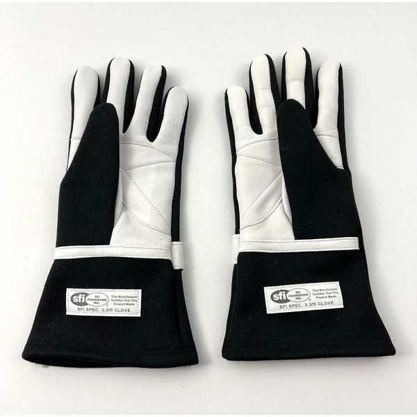 CZR RACING RACING SFI GLOVES FLAME RETARDANT MEDIUM BLACK