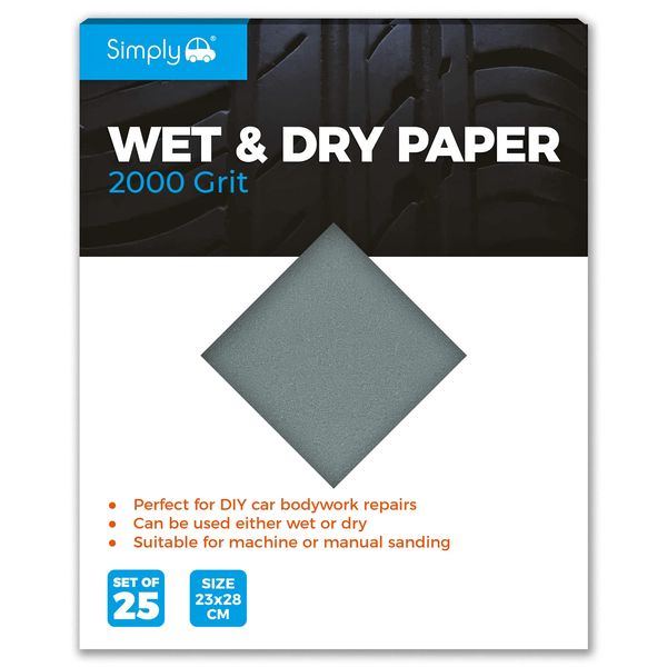 Wet & Dry Polishing Paper 120 Grit, Pack of 25, 230mm x 280mm, Perfect for DIY Car Bodywork Repairs, Machine, Manual Sanding, Furniture and Home Improvement