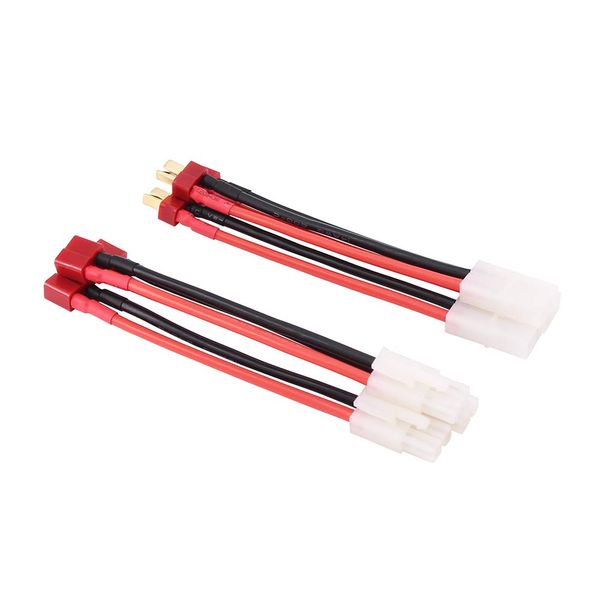 OliYin 3pairs compatible with Big Tamiya to Deans T Plug T-Plug Male Female 14awg 3.93inch Soft Silicone Wire Switch Cable Connector(Pack of 3)