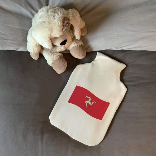 'Waving Manx Flag' Hot Water Bottle Cover (HW00033068)