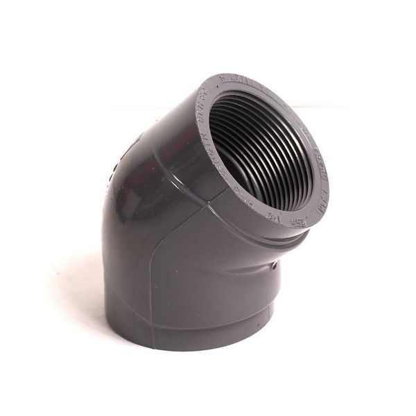 Thrifco 8214042 1-1/2 Inch Threaded x Threaded PVC 45 Degree Elbow SCH 80