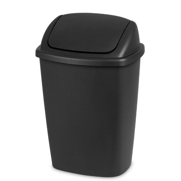 Sterilite 7.5 Gal SwingTop Trash Can Black Kitchen Garbage Bin Durable Plastic✅