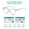 Eyekepper 5-Pack Oval Round Spring Hinges Reading Glasses Transparent Frame +2.0