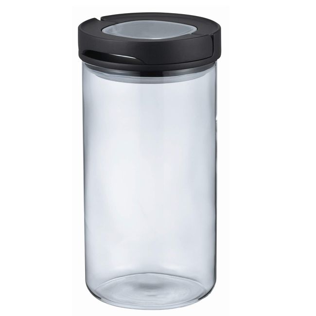 HARIO MCNJ-300-B Sealed Canister, L, Black, Practical Capacity: 33.8 fl oz (1,000 ml)