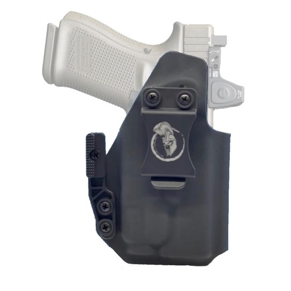 MIE Productions: Artemis AIWB IWB Holster - Compatible with: Glock 43X w/Recover Tactical Rail GR43 w/TLR-7 Sub (1913s) [Requires Custom Key] (Black)