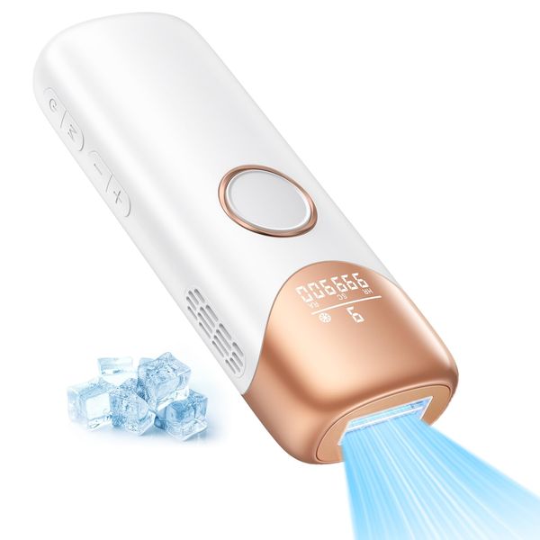 YUNDOO CT05 IPL Light Epilator, Men's, Beard, Women's, VIO Compatible, 9 Levels Adjustable, 19.8 J High Output, 990,000 Irradiation, Automatic/Manual Irradiation Mode, For Face, Beard, Arms, Legs,
