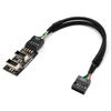 CY Dual USB 3.1 Front Panel Socket Key-A Type-E to USB 2.0 9Pin 10Pin Mainboard Header Male Cable Extension Adapter