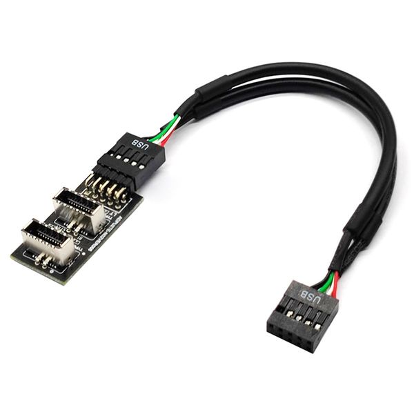 CY Dual USB 3.1 Front Panel Socket Key-A Type-E to USB 2.0 9Pin 10Pin Mainboard Header Male Cable Extension Adapter