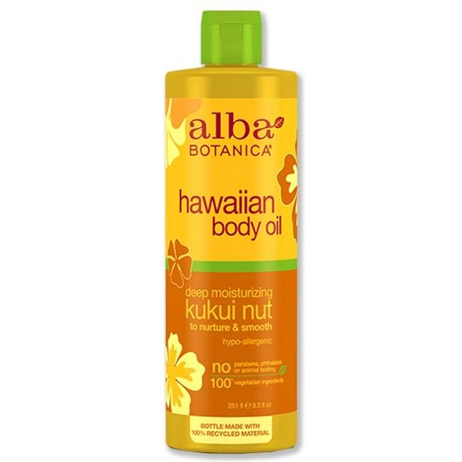 alba BOTANICA Hawaiian Body Oil Highly Moisturizing Kukui Nuts 251ml (8.5floz) Alba Botanica