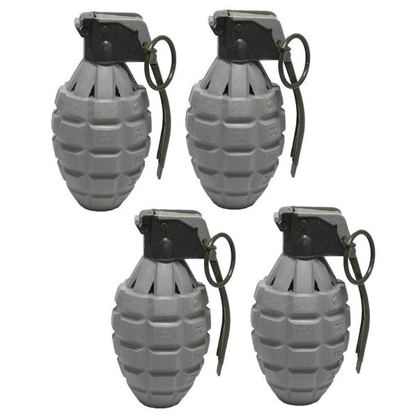 Toy Essentials Gray Pineapple Hand Grenades with Sound Effects - 4 Pack