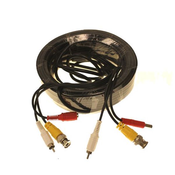 CCTV Camera Video Audio & Power Cable BNC RCA DVR 25M 75FT