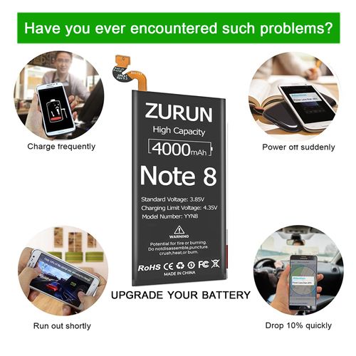 Galaxy Note 8 Battery ZURUN 4000mAh Li-Polymer Battery EB-BN950ABE Replacement for Galaxy Note 8 SM-N950 N950V N950A N950T N950P N950R4 N950F with Screwdriver Tool Kit
