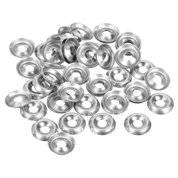 sourcing map #4 304 Stainless Steel Cup Washer Countersunk for Screw Bolt 50pcs