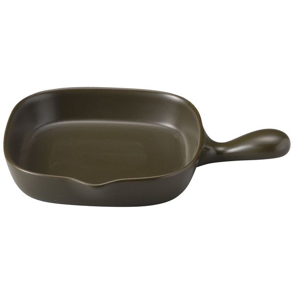 Banko Ware 15345 Bar, Square Grill Pan, Diameter Approx. 7.9 inches (20 cm), Green Color, Oven Safe, Microwave Safe, Made in Japan