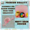 SRV Hub® 17 Pcs Easter Embellishments Set, Easter Chick, Easter Eggs, Easter Flower, Easter Bunnies, Easter Carrots, and Easter Bonnet Hat Easter Decoration and Celebration (Pink)