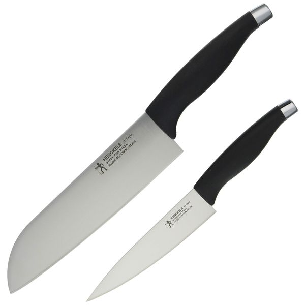 Henckels 16717-002 HI Style Santoku/Paring 2-pc Set, Black, Made in Japan (Seki City, Gifu), Small Knife Set, Stainless Steel, Gift, Dishwasher Safe, Authorized Japanese Retail Product