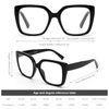 DOOViC Blue Light Blocking Reading Glasses Large Black Frame 2.25 Womens Black Square Readers