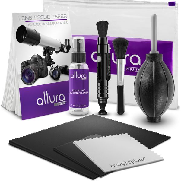 Altura Photo Professional Cleaning Kit for DSLR Cameras and Sensitive Electronics Bundle with 2oz Altura Photo Spray Lens and LCD Cleaner - Camera Accessories & Photography Accessories