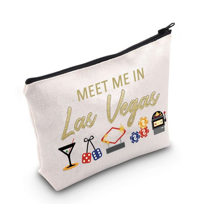 Las Vegas Sign Bachelorette Party Gift Meet Me in Las Vegas Cosmetic Bag Las Vegas Trip Gift (Las Vegas UK)