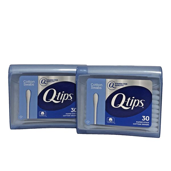 (2) Q-tips Cotton Swabs For Hygiene and Beauty Made With 100% Cotton, 30 ct. ea