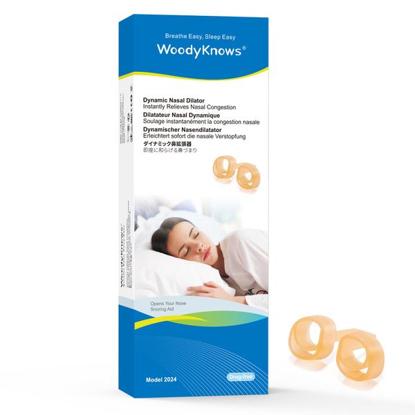 WoodyKnows Dynamic Nasal Dilators | Sleep Sports Breathing Aid | Soft Comfortable Nose Vents | Improve Breathe Airflow | Snoring Congestion Relief | Right Anti Snore Solution(M 3PACK)