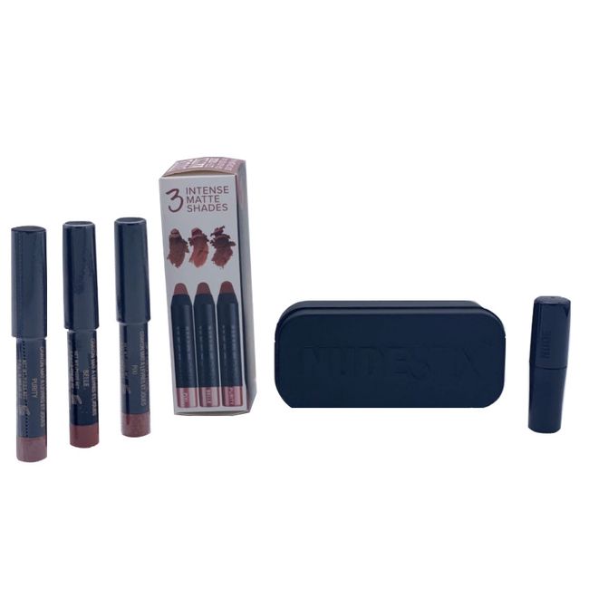 Nudestix 3 Mini Intense Matte Lip & Cheek Pencils Kit - Pixi, Belle and Purity