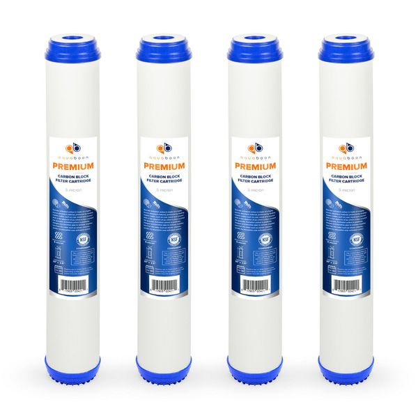 4PK Premium Aquaboon 5mic Big Blue GAC Carbon Water Filter Cartridge 20x2.5"