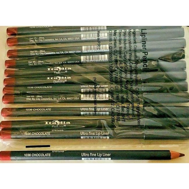 ITALIA DELUXE  1036 CHOCOLATE ULTRA FINE LIP LINER 12 PENCILS