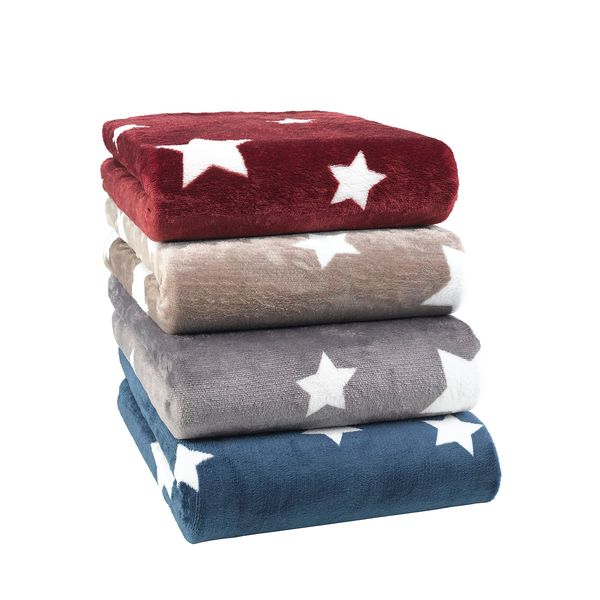 BaSaTex Sterne Flausch Spannbettlaken Winter Plüsch Nicky-Teddy Cashmere-Touch Spannbetttuch | 90x200-100x200 cm| Farbe: Anthrazit