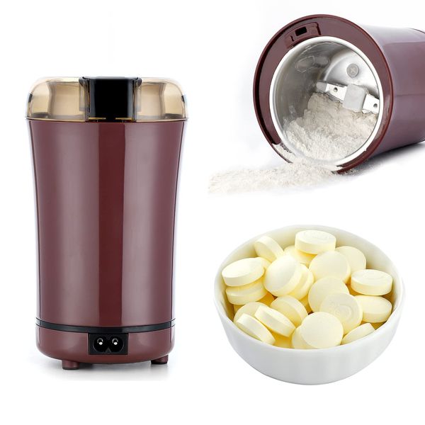 Multifunctional Electric Pill Crusher Grinder- Grind The Medicine and Vitamin Tablets of Different Sizes into Fine Powder-Mortar and Pestle,Elderly, Children or Pets (Purple)