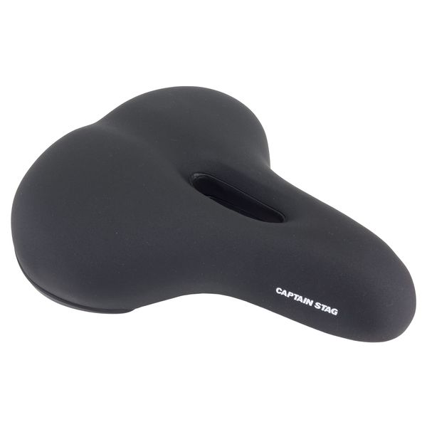 CAPTAIN STAG Y-7865 Bicycle Saddle, Soft Saddle, Memory Foam, Perforated, Grooved, Black
