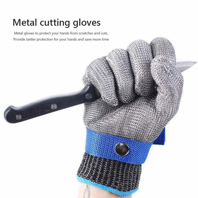 Anti-cut Glove, Knife Proof Cut Resistant Work Gloves, Black Chainmail  Safety Work Glove, Cutting Protective Gloves