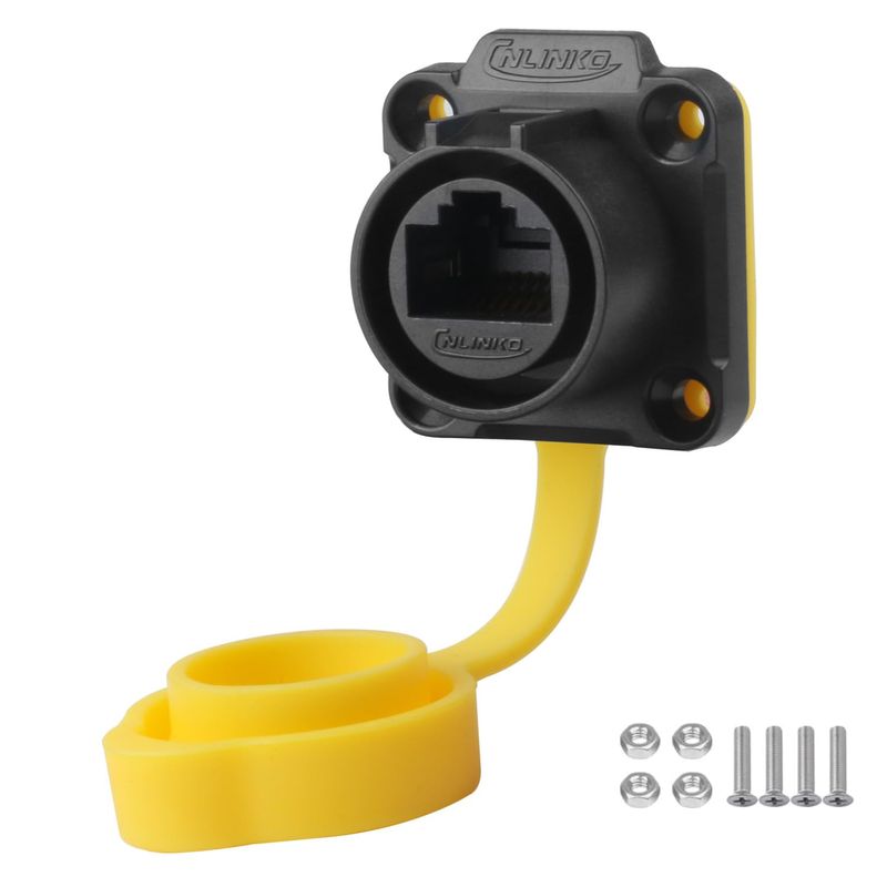 CNLINKO LP-20 RJ45 Panel Mount Socket, CAT6 Ethernet Connector RJ45 4 ...