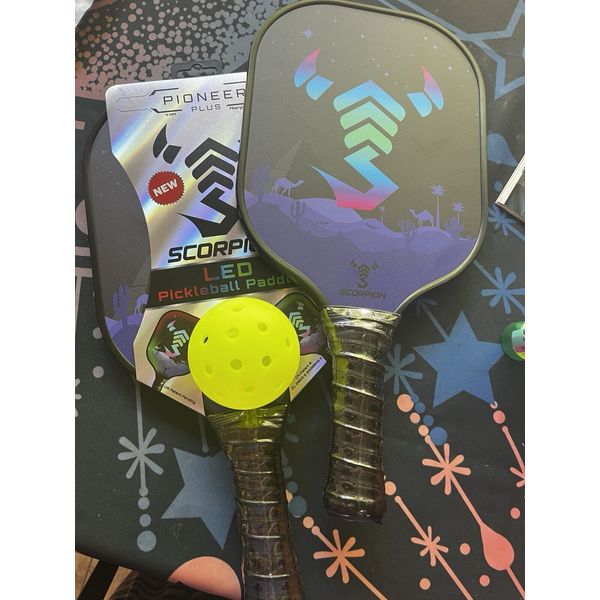 NEW SCORPION Pioneer Pickleball Paddles LED Edge Lighting Set of 2 11mm Light up