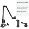 FIFIELD 22" Magic Arm with Super Clamp Overhead Camera Mount for Camera, 1/4” Threads Adjustable Desktop Stand Holder Compatible with Phone Microphone Webcam Action Camera Video Light