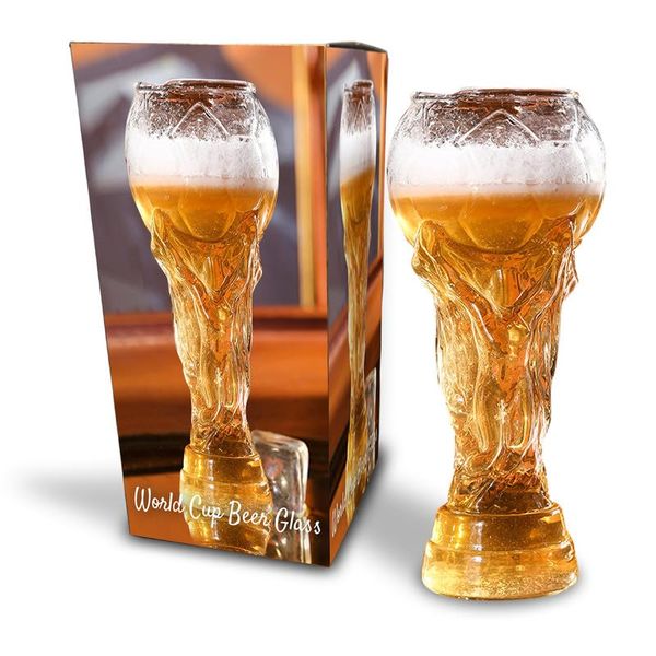 WXStar Football Pint Glass, Novelty World Cup Beer Mug, Creative Pint Mug, Funny Beer Glasses, Soccer Beer Glasses, Gift for Men (600ml)