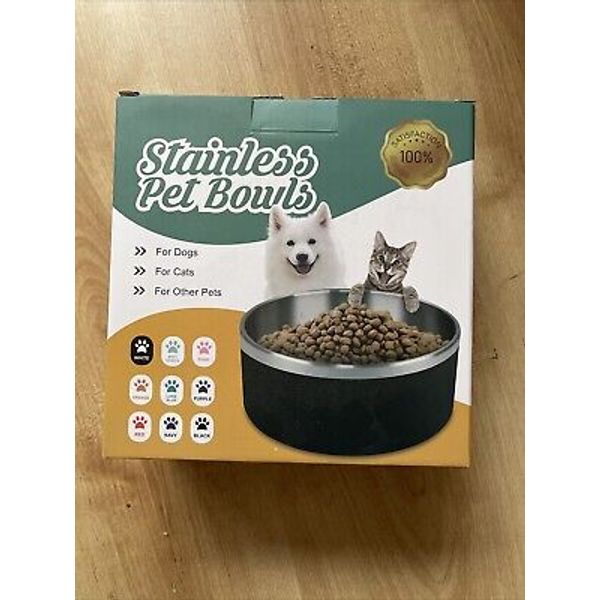 IKITCHEN Dog Bowl for Food and Water, 40 Oz Stainless Steel Pet Feeding Bowl