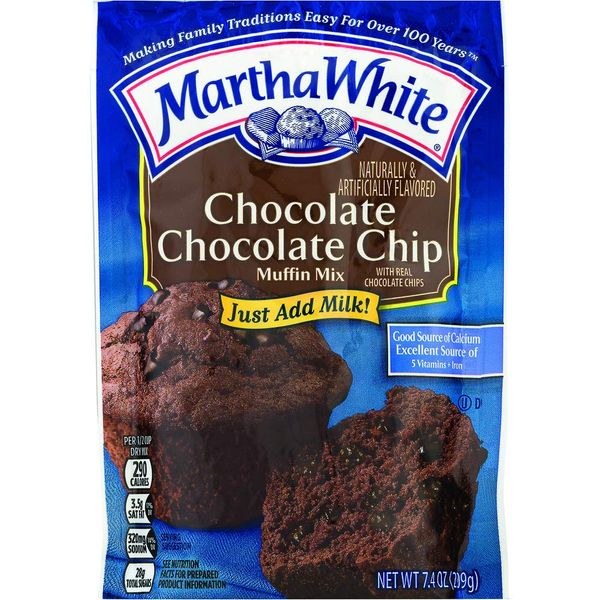 Martha White Muffin Baking Mix, Chocolate Chocolate Chip, 7.4 Ounce, Pack of 12