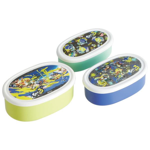 Skater SRS3SAG-A Bento Box, Sealed Containers, Storage Containers, Set of 3, Splatoon 3, Made in Japan, 30.1 fl oz (860 ml)